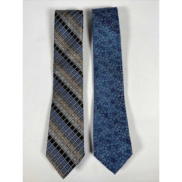 Pronto Uomo 100% Silk Neck Tie Lot Of 2 EUC One 60” One 62” Value Deal - Picture 1 of 8